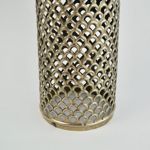 Silverplate Vintage Embossed Silver Candle Lantern MISSING BASE - Picture 4 of 8